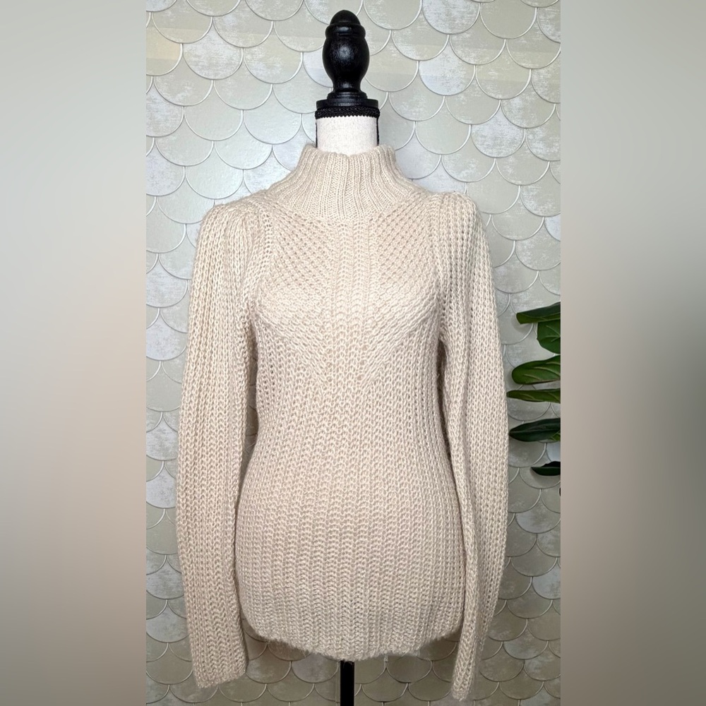 Express Cream Knit Turtleneck Sweater